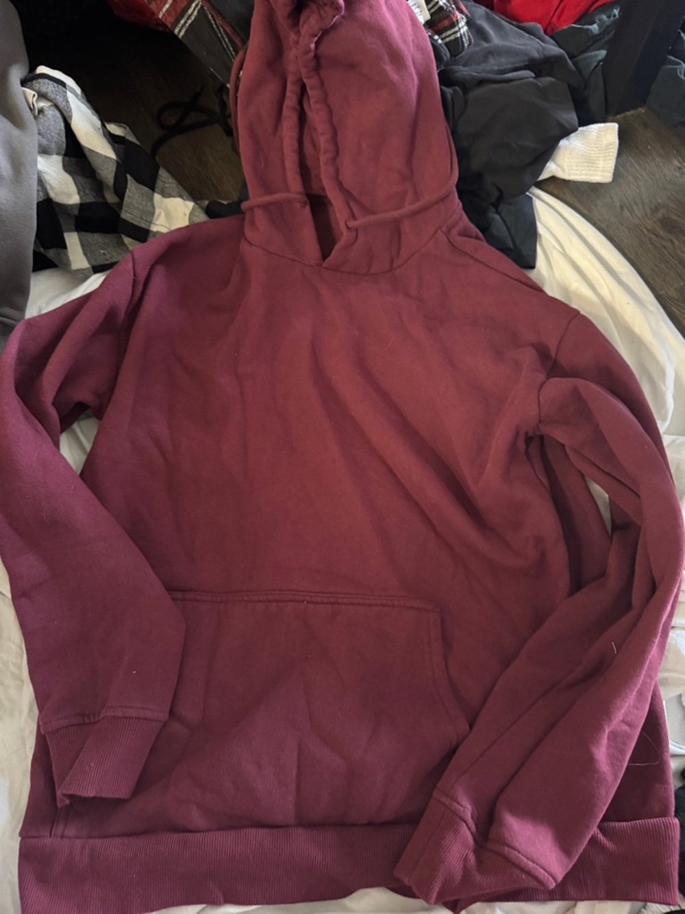 Fashion Nova Men's Maroon Pullover Hoodie Sweatshirt